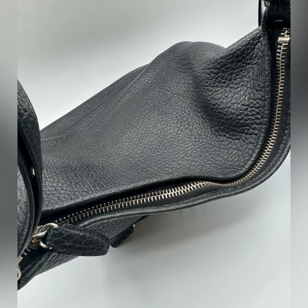Coach Sara Black Textured Leather Shoulder Bag | Good Used Condition